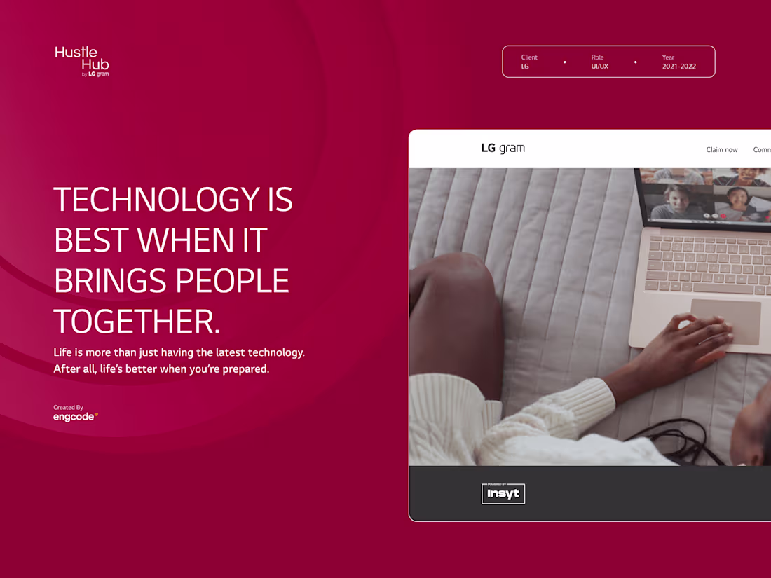 Cover image for UI/UX | LG Gram Hustle Hub Website on Behance