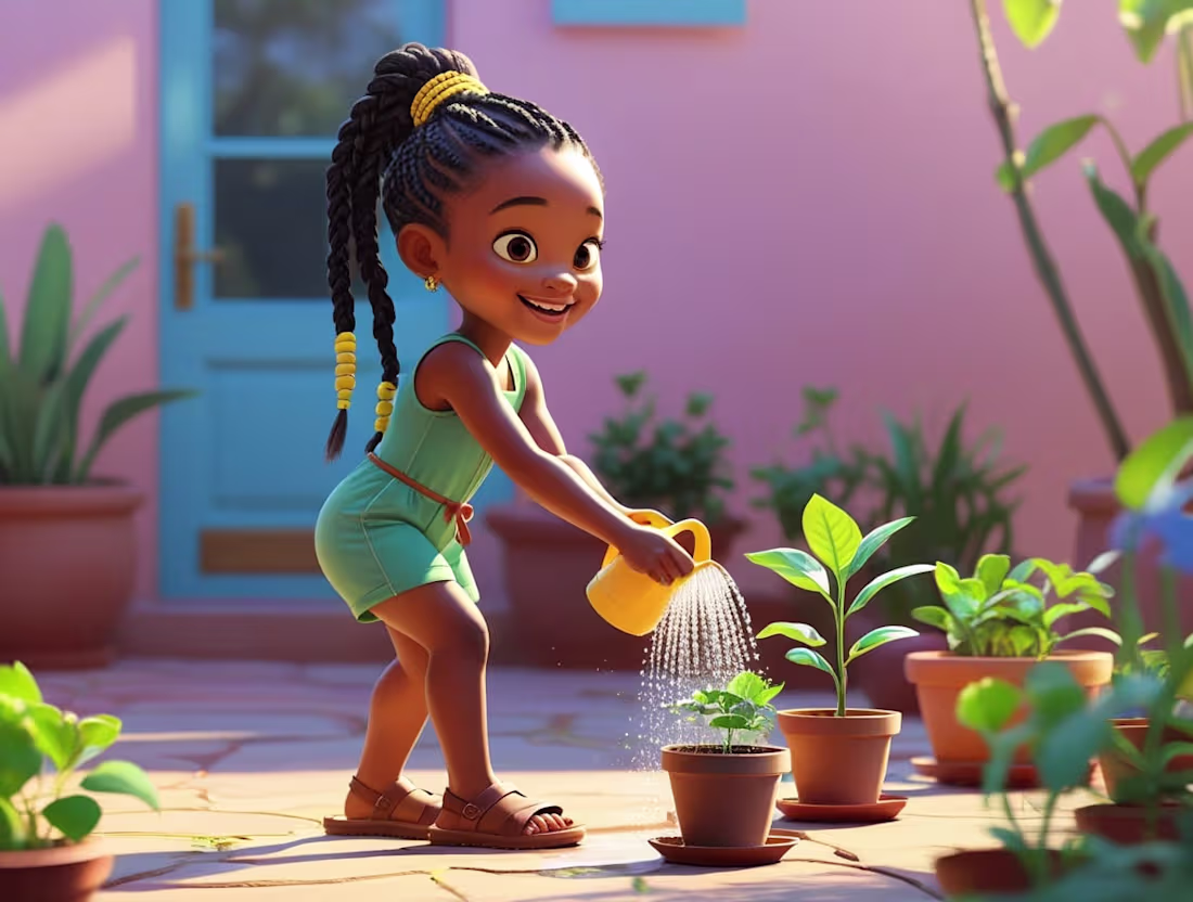 Cover image for Nia and the Whispering Garden is a heartwarming 3D children’...