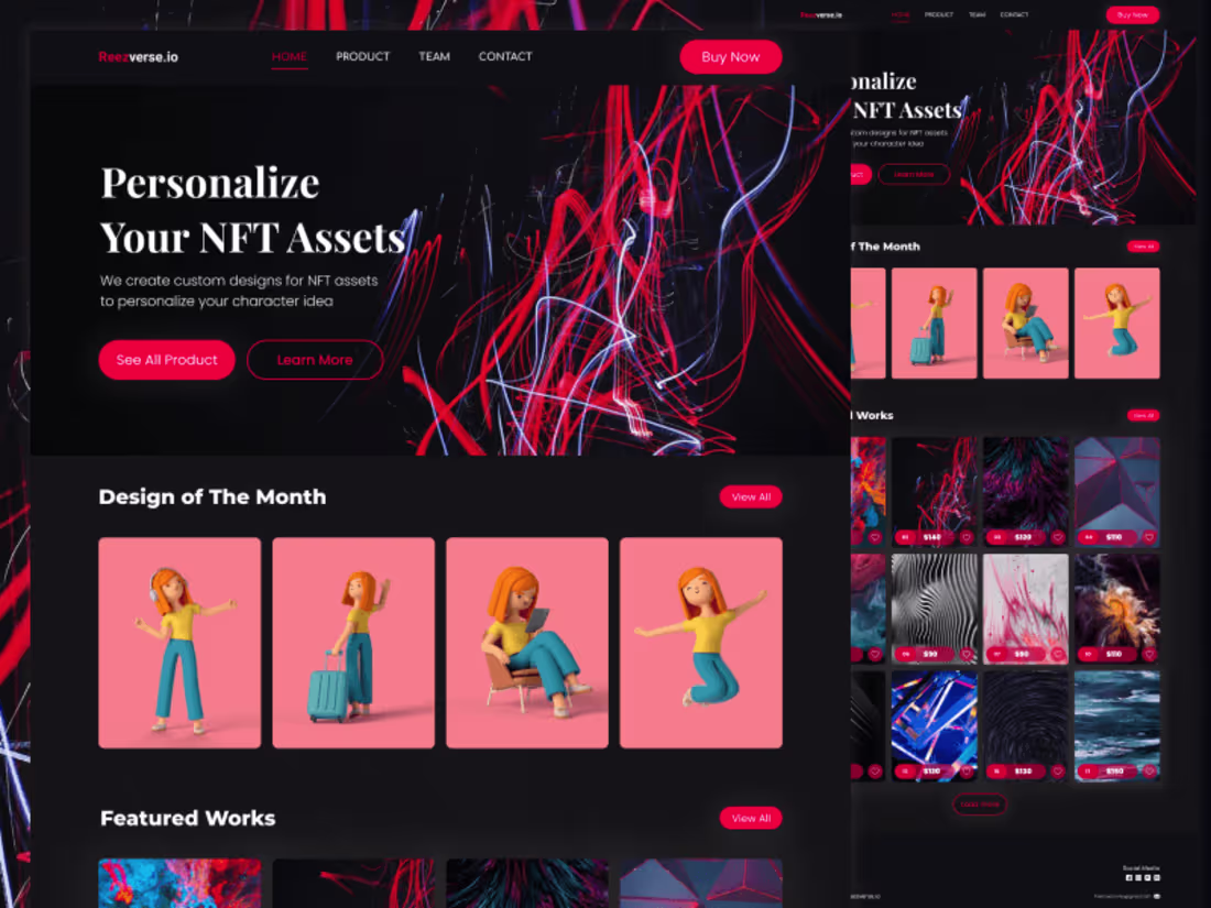 Cover image for Landing Page Reezverse - NFT Marketplace 