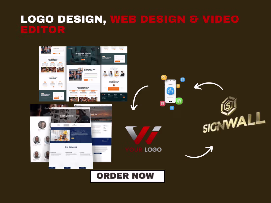 Cover image for Professional Website design, logo design and video editor