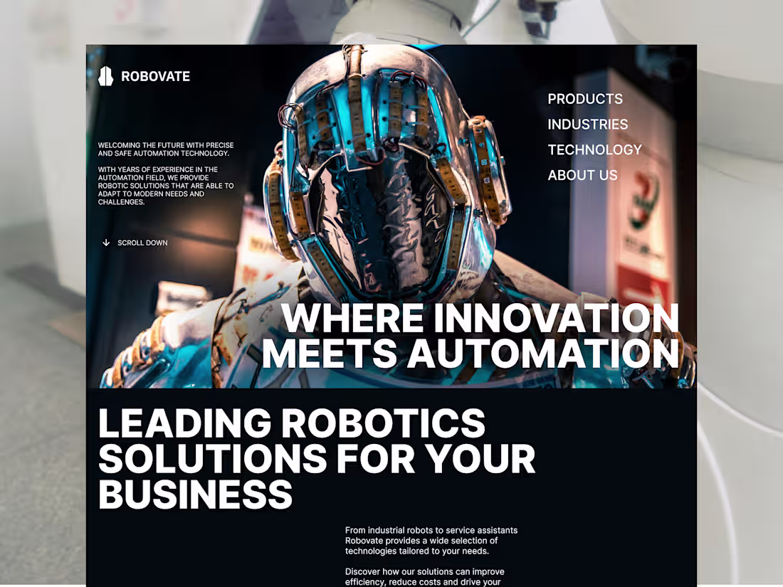 Cover image for Robovate - Robotics Technology Website