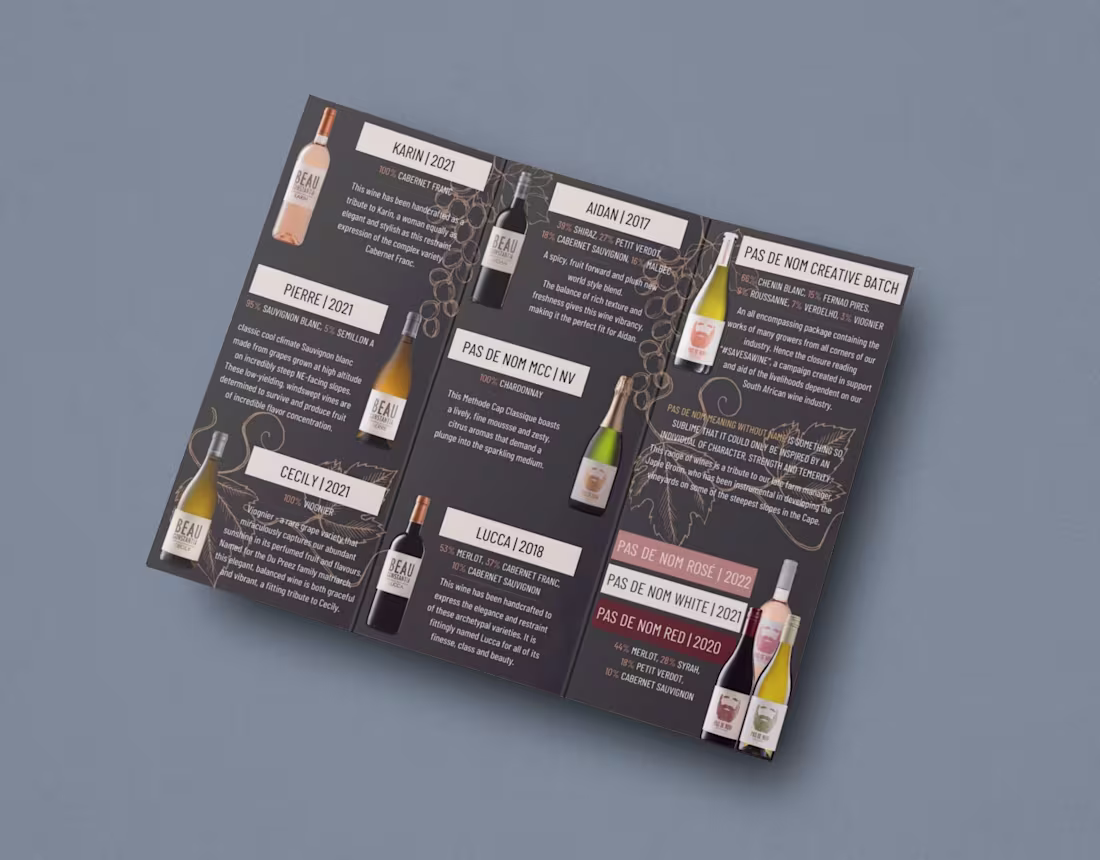 Cover image for BEAU CONSTANTIA: A TASTEFUL WINE BROCHURE