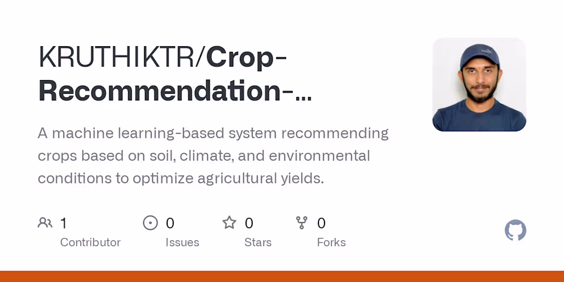 Cover image for Machine Learning-Based Crop Recommendation System