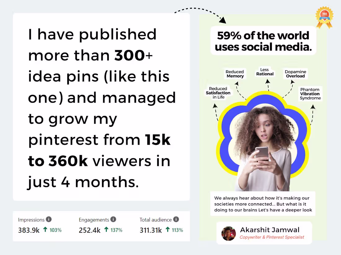 Cover image for Simple and Ideas Pins for Pinterest 