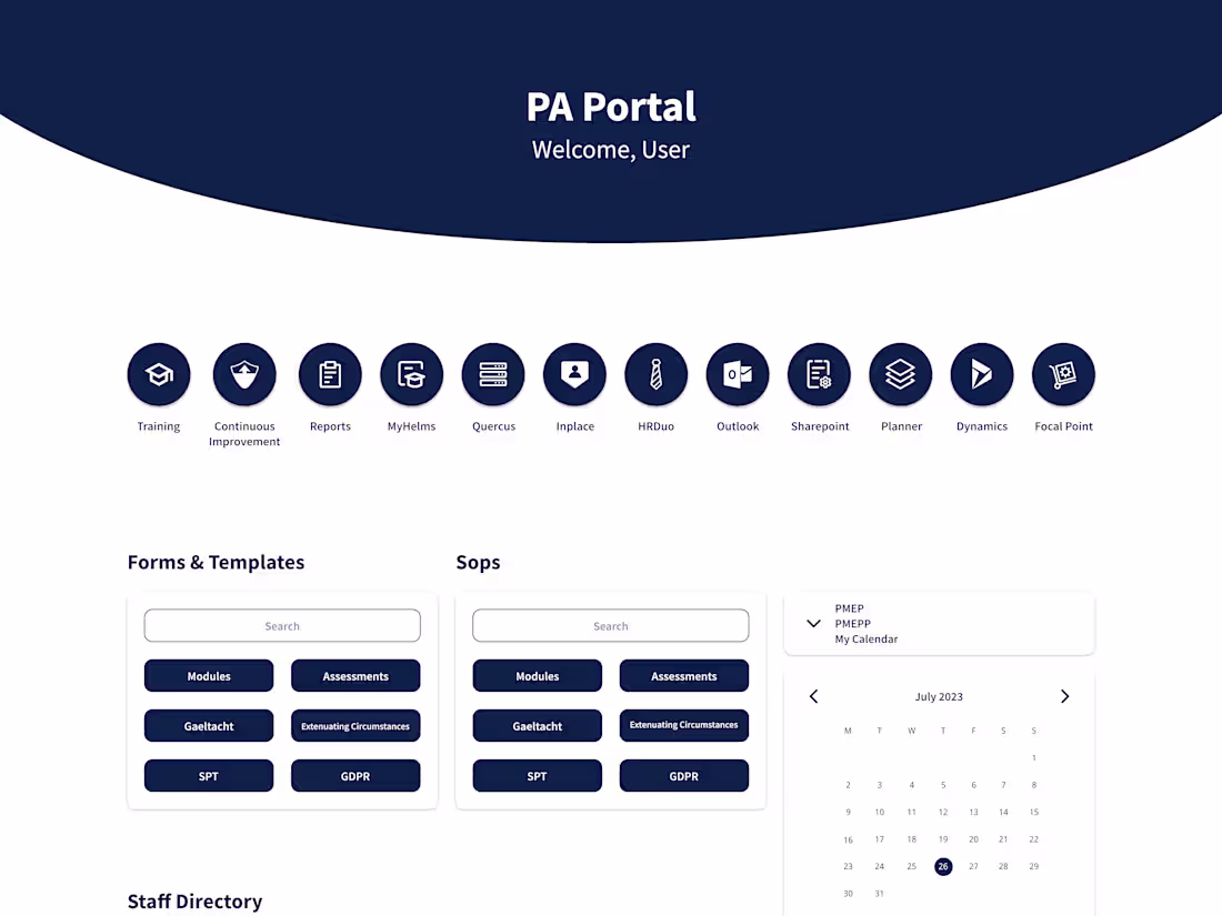 Cover image for SharePoint Landing Page UI