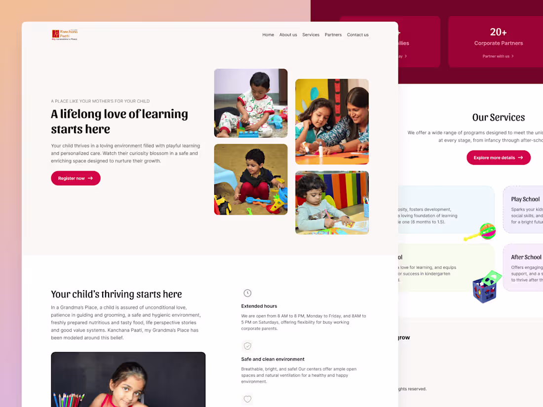Cover image for Day Care Website Design & Development (Framer)