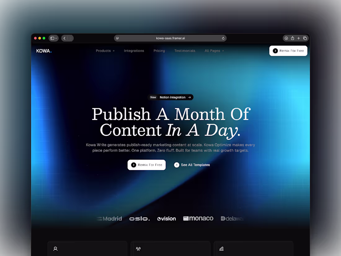 Cover image for Kowa: AI Content Platform Landing Page