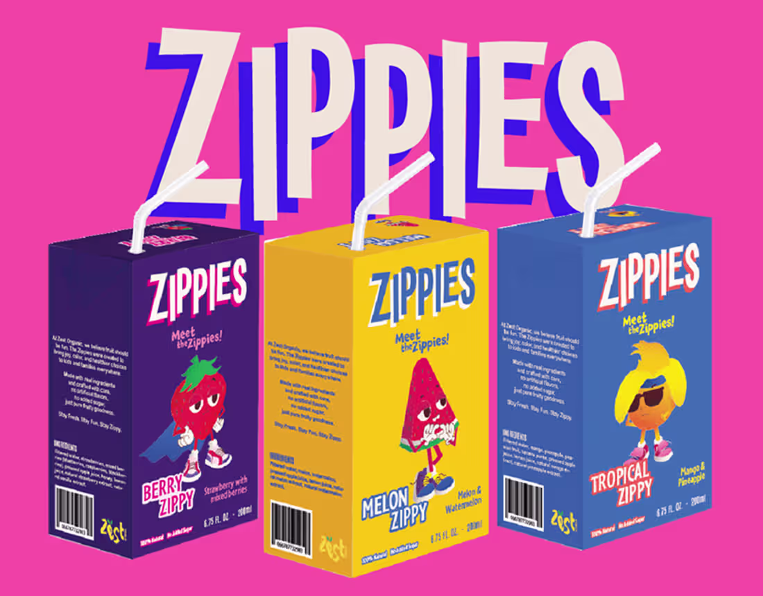 Cover image for Branding and Packaging for Zippies Juice Boxes