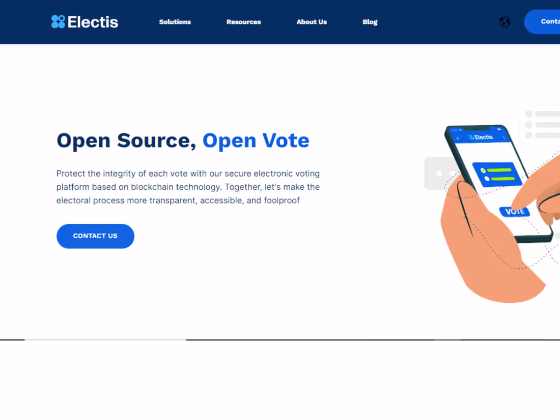 Cover image for Electronic voting - Online Voting - Blockchain - Electis