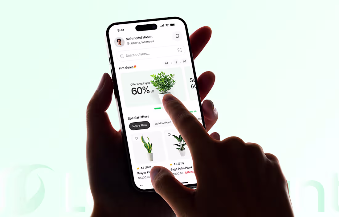 Cover image for Leafy | Plant E-commerce App Design
