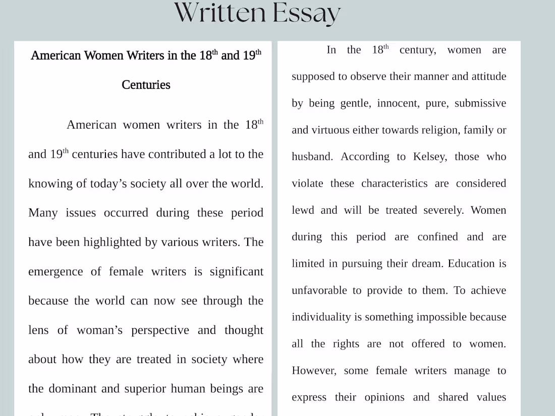 Cover image for Written Essay