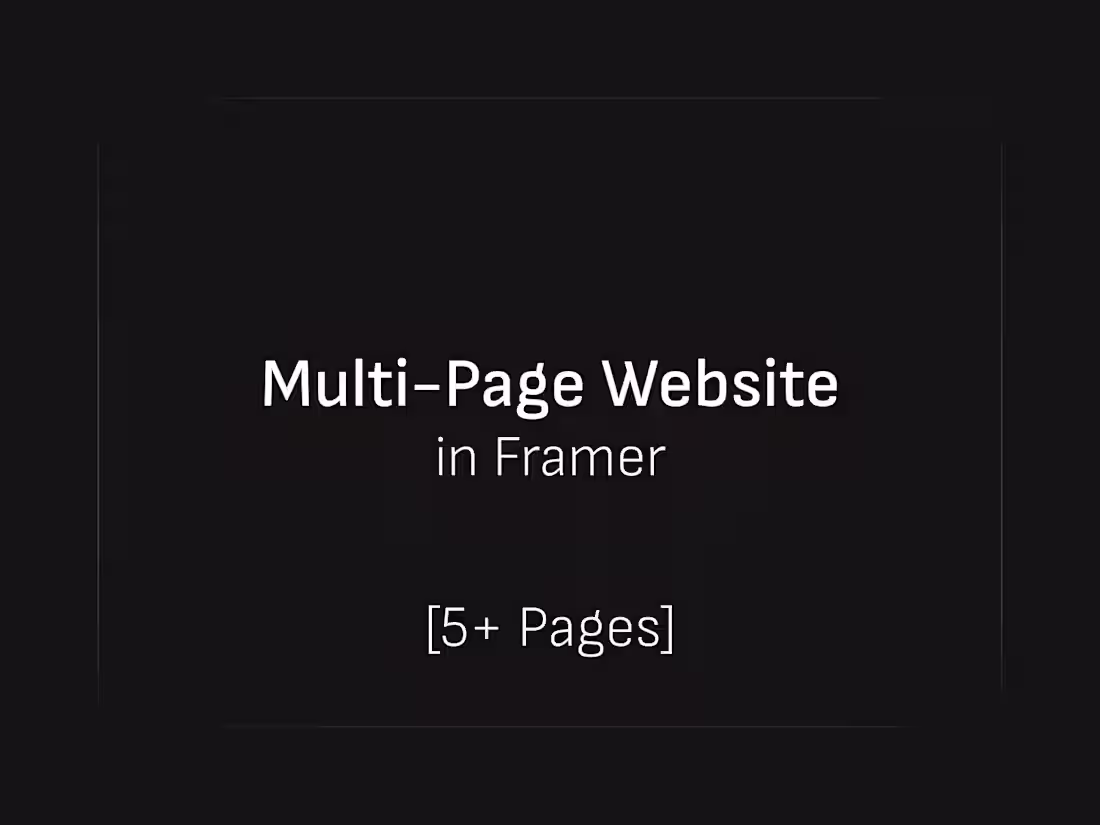 Cover image for Multi-Page Framer Site [5+ Pages]