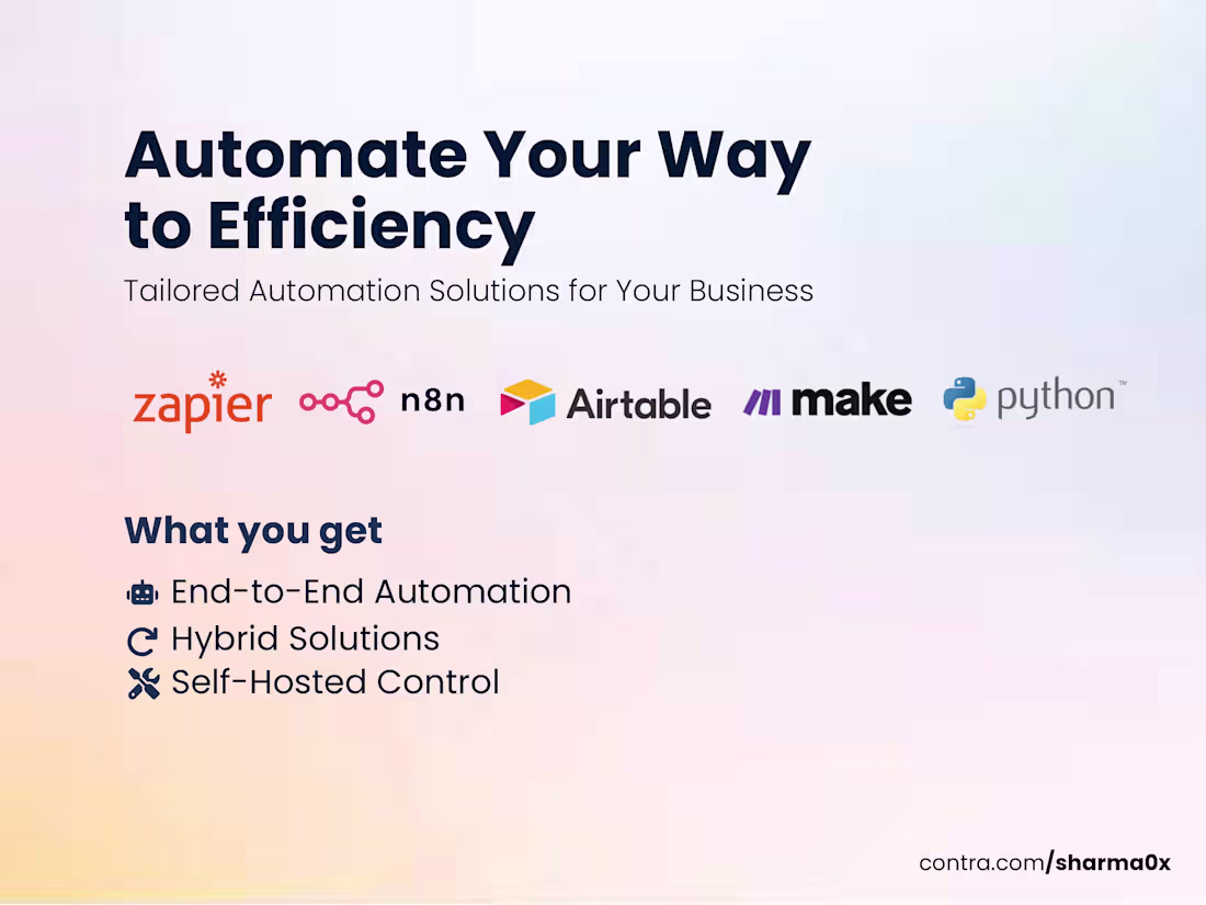 Cover image for Automation & Workflow Optimization (With Custom Code)