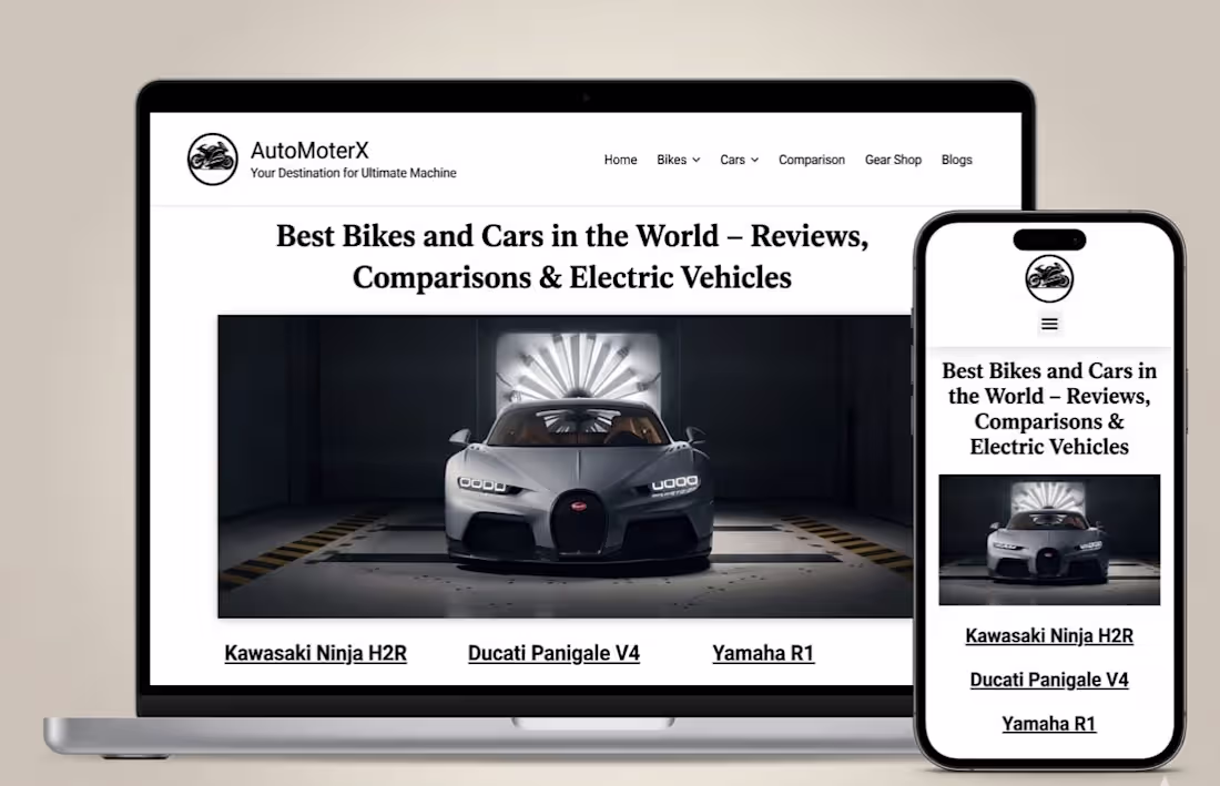 Cover image for "I designed and developed AutoMoterX.com