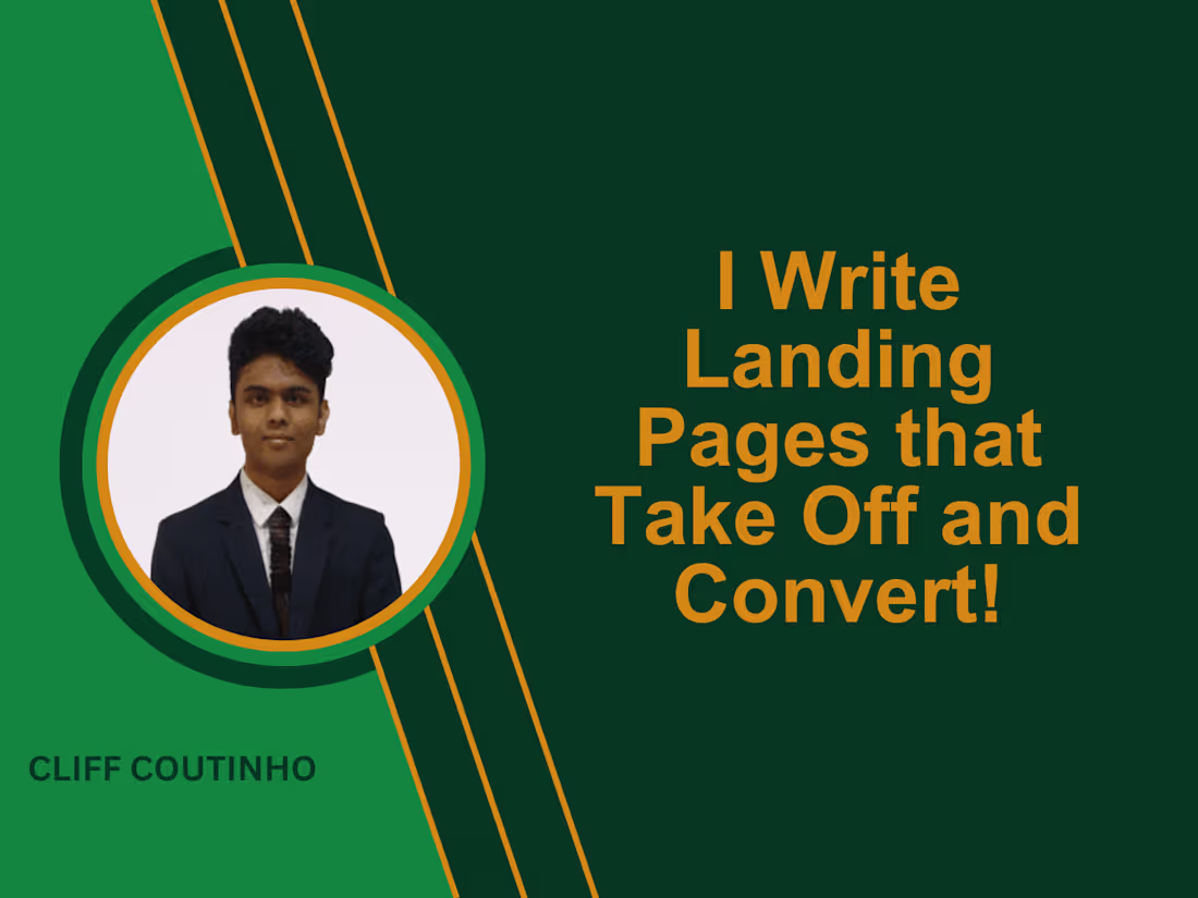Cover image for I Write Landing Pages that Take Off and Convert!