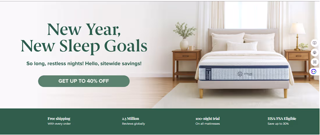 Cover image for Zinus – Shopify eCommerce Development & CRO Optimization Cus...