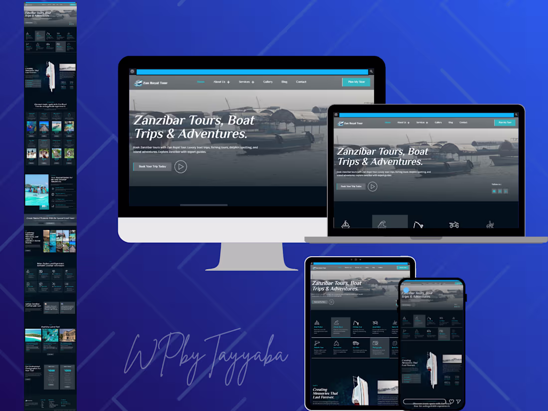 Cover image for Tourism Website for Zanzibar Tours & Adventures