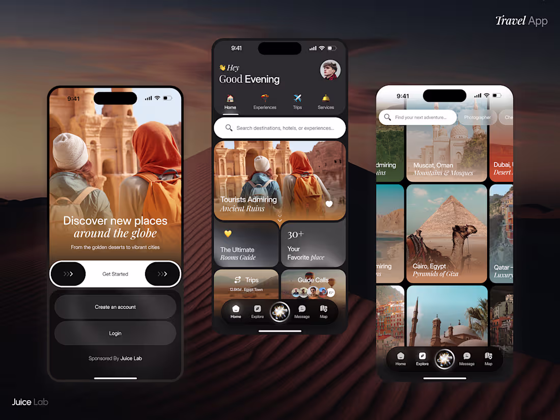 Cover image for WanderFlow Travel App UI Design