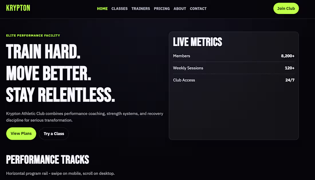 Cover image for Bold fitness brand website with
