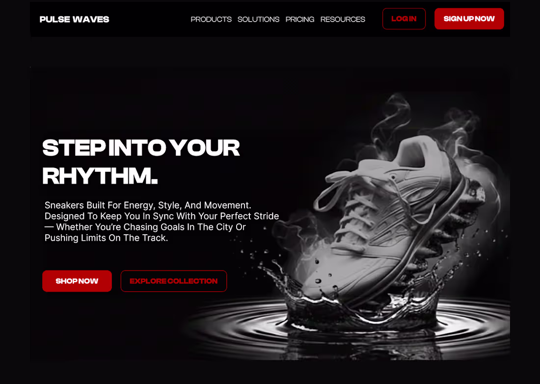 Cover image for Designed a landing page concept for a sneaker brand called P...