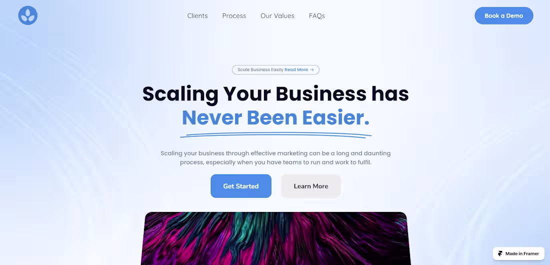 Cover image for Framer Website Design- Business Management