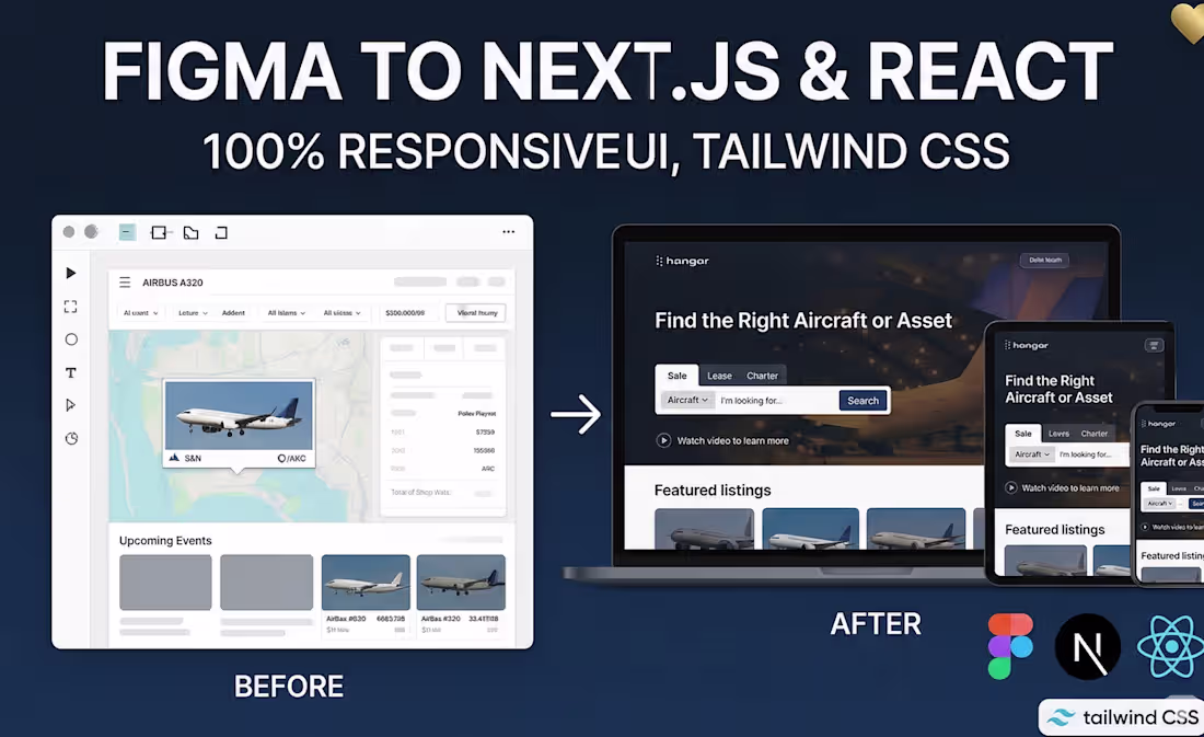 Cover image for I will convert the figma design to react or next js website