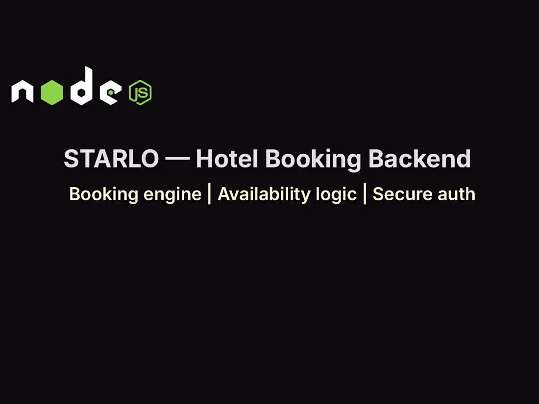 Cover image for Starlo Hotel Booking API Development