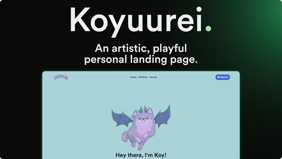 Cover image for Koyuurei Personal Landing Page Concept
