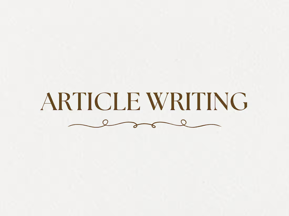 Cover image for Article Writing (minimum of 600 words)