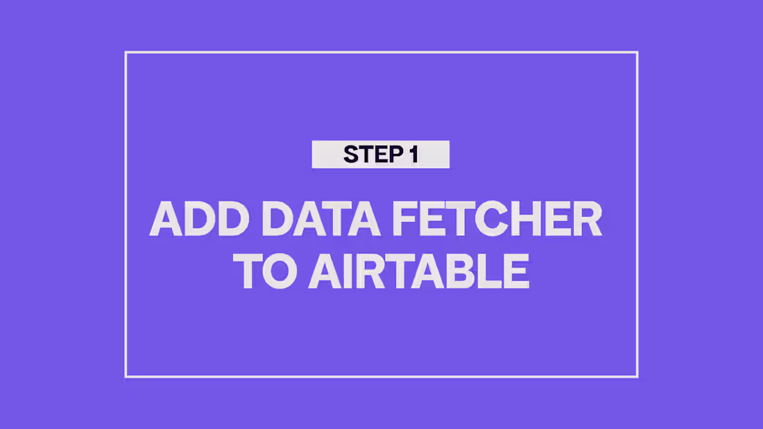 Cover image for Data Fetcher Airtable API - YouTube