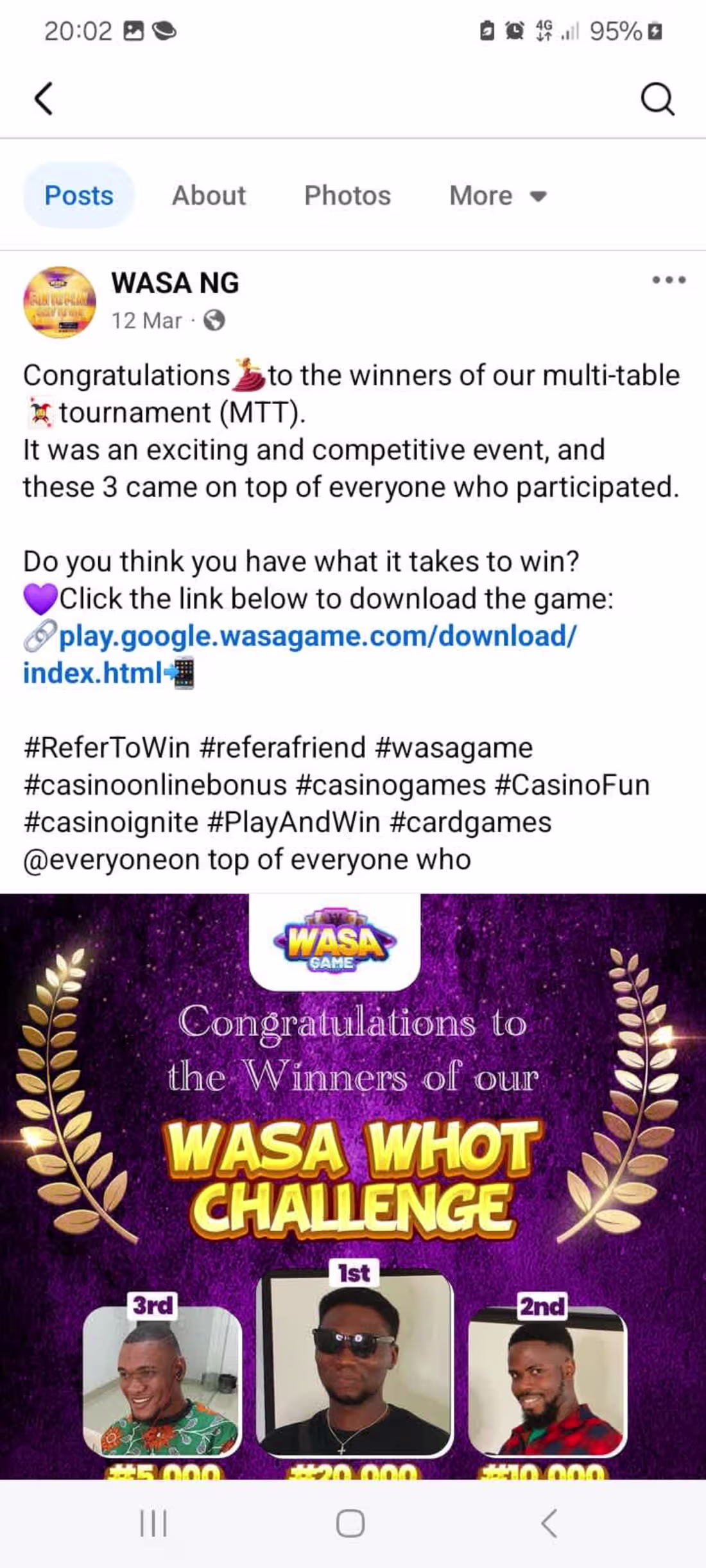 Cover image for WASA AGENT MTT WINNERS 🏆