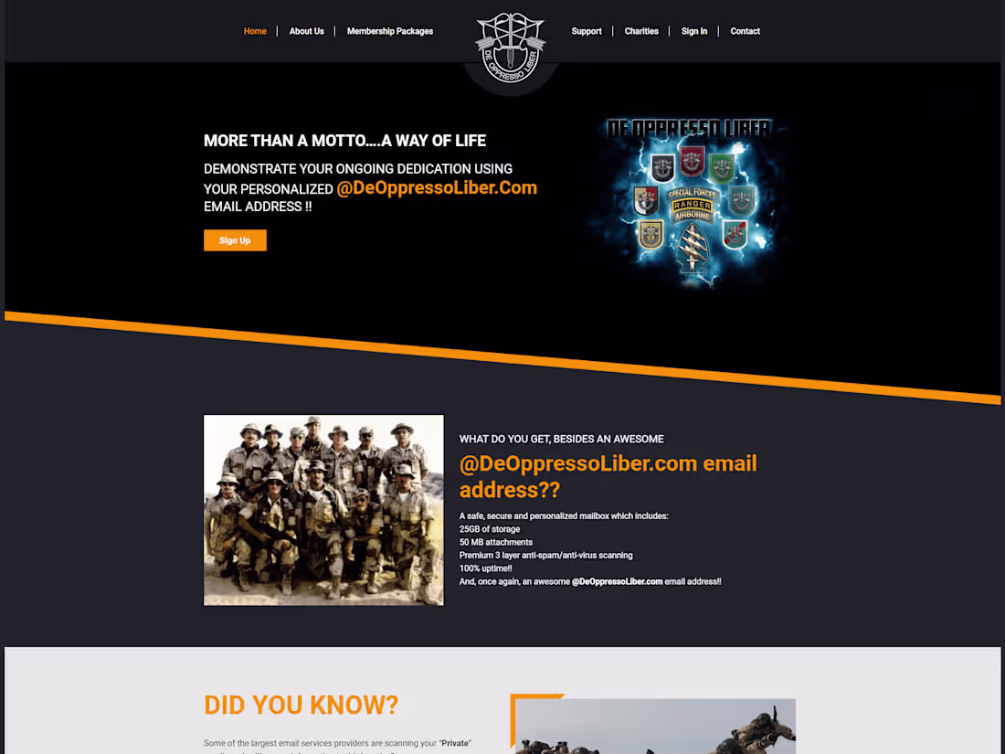 Cover image for De Oppresso Liber Website Design and Development