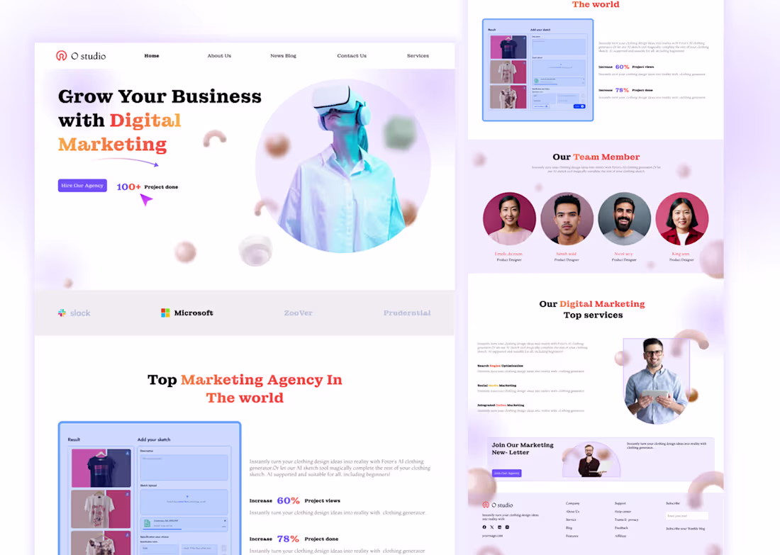 Cover image for Digital Marketing| Digital agency landing page :: Behance