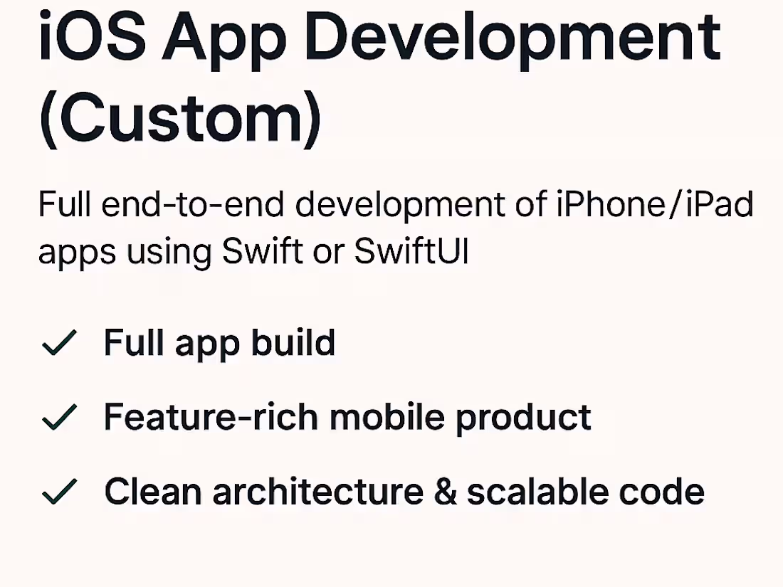 Cover image for iOS App Development (Custom)