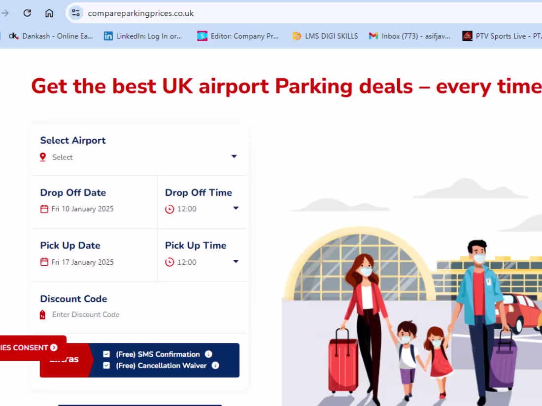 Cover image for Compareparkingprices.co.uk