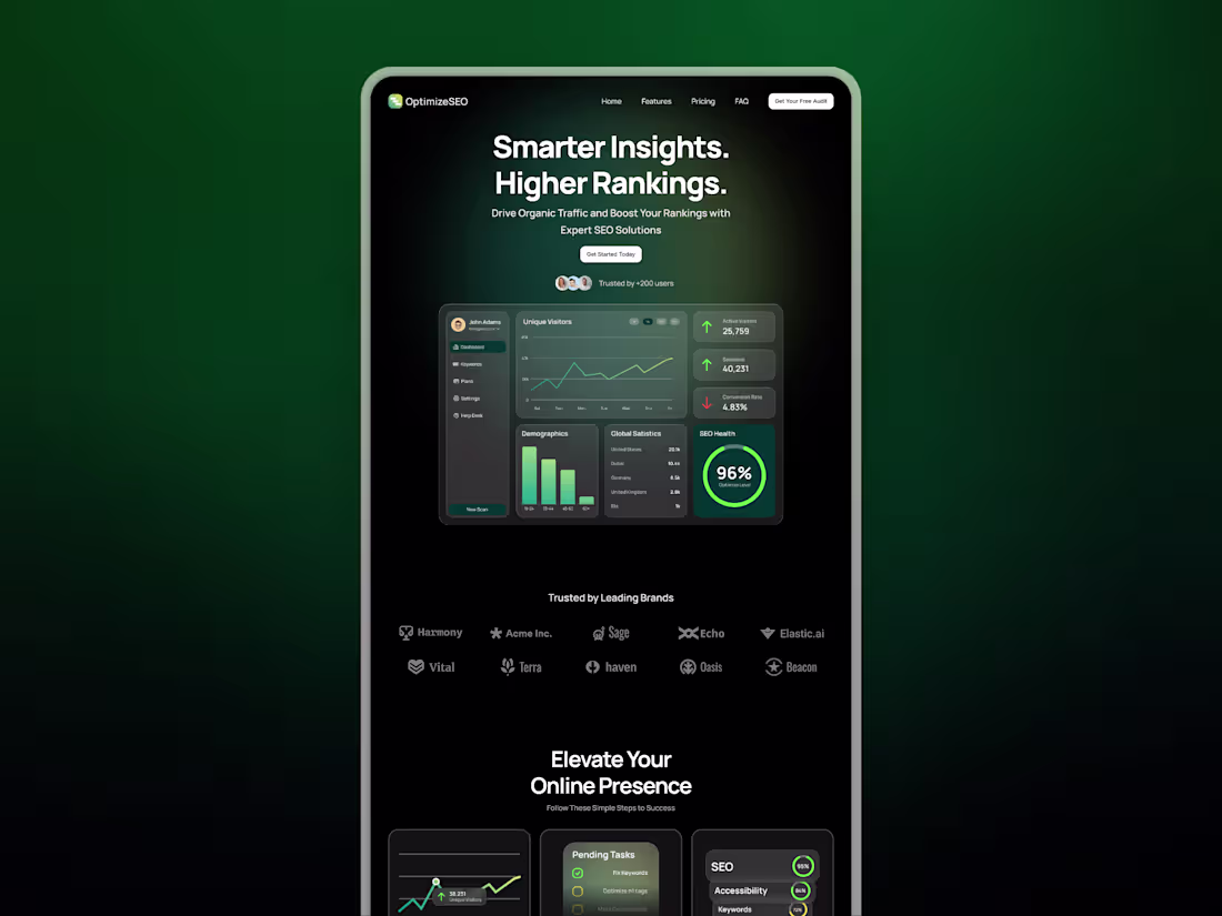 Cover image for OptimizeSEO Landing Page Design