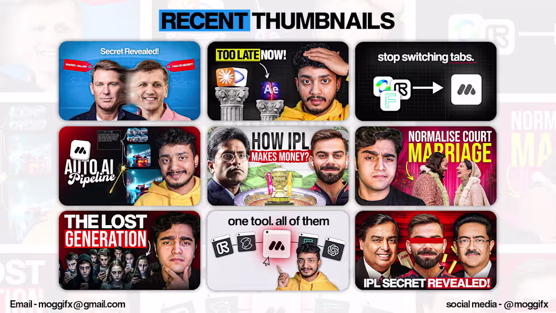 Cover image for RECENT THUMBNAILS packagings FOR MY