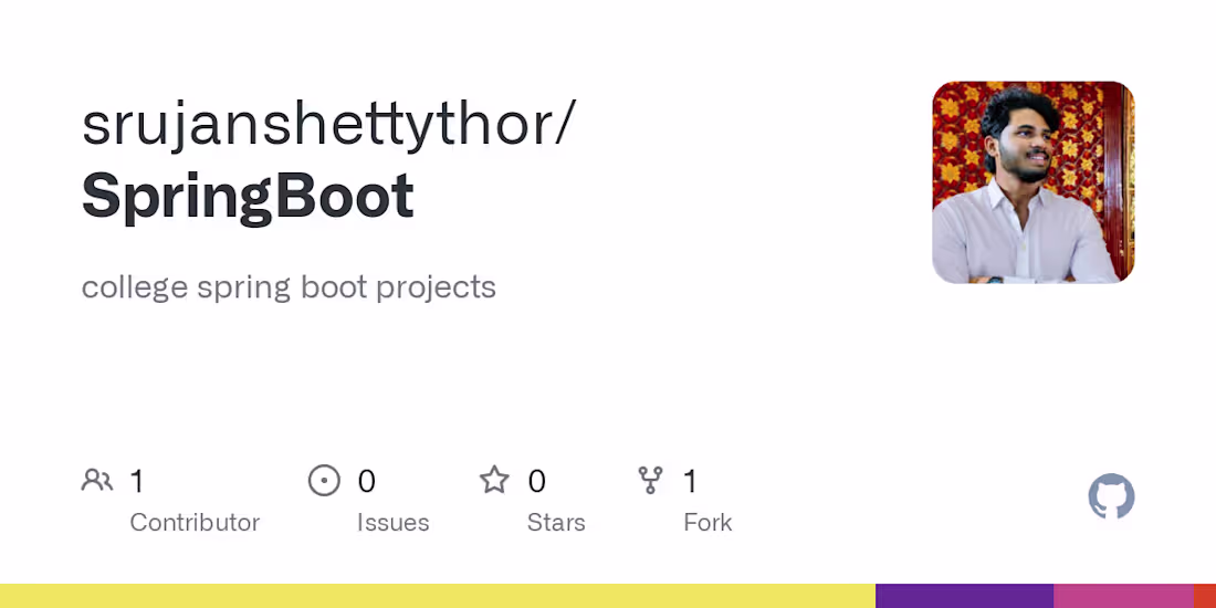 Cover image for srujanshettythor/SpringBoot
