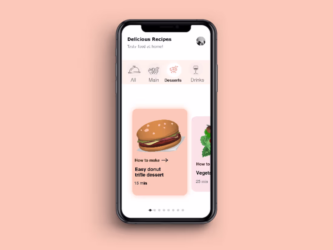 Cover image for Recipe Mobile App Design.