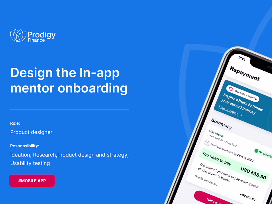 Cover image for Mobile App Design (Mentor In-app Onboarding)