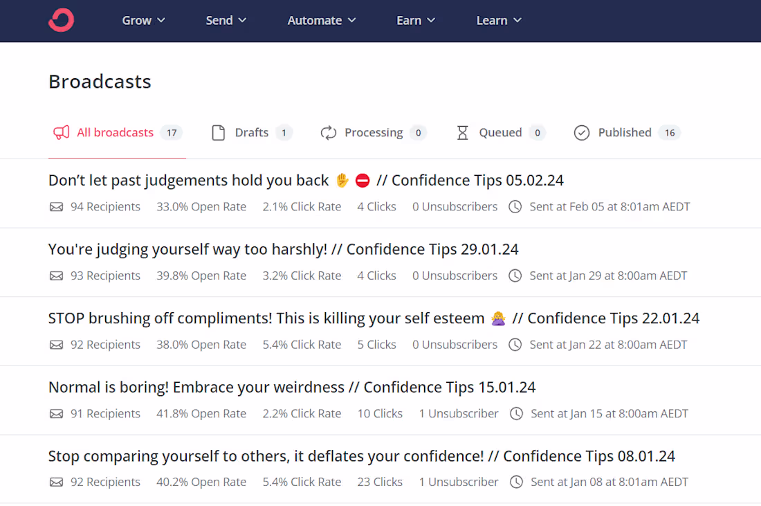 Cover image for Convertkit email broadcasts