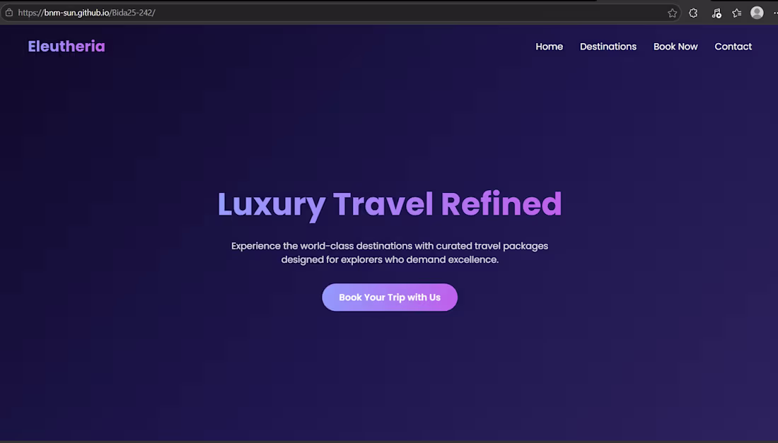 Cover image for Travel Landing Page i made