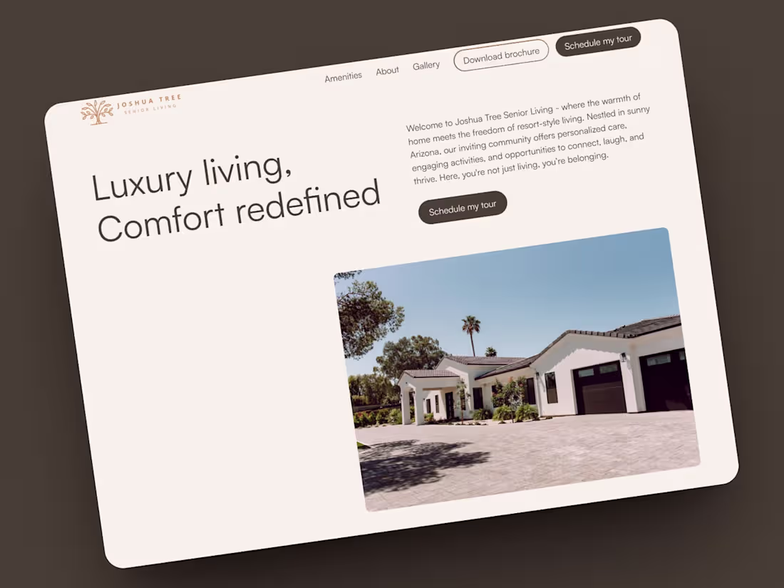 Cover image for Joshua Tree Senior Living Website Development