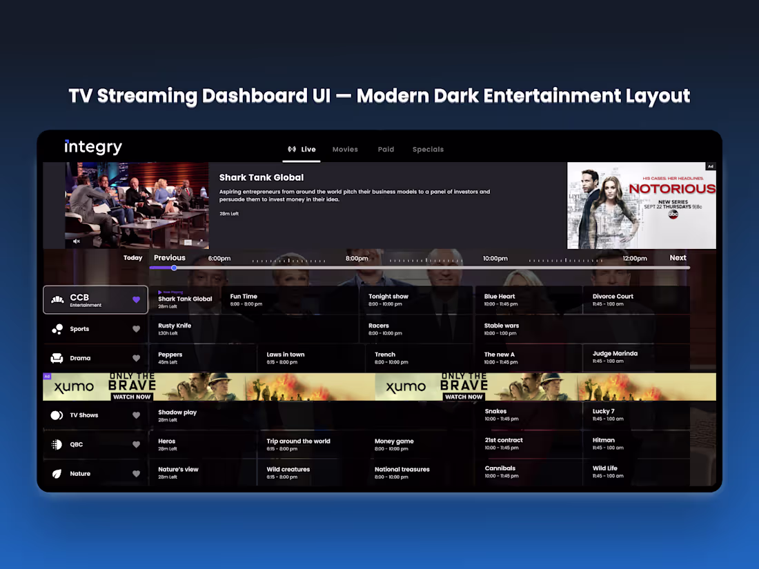 Cover image for Free Figma template drop A modern TV streaming UI concept — ...