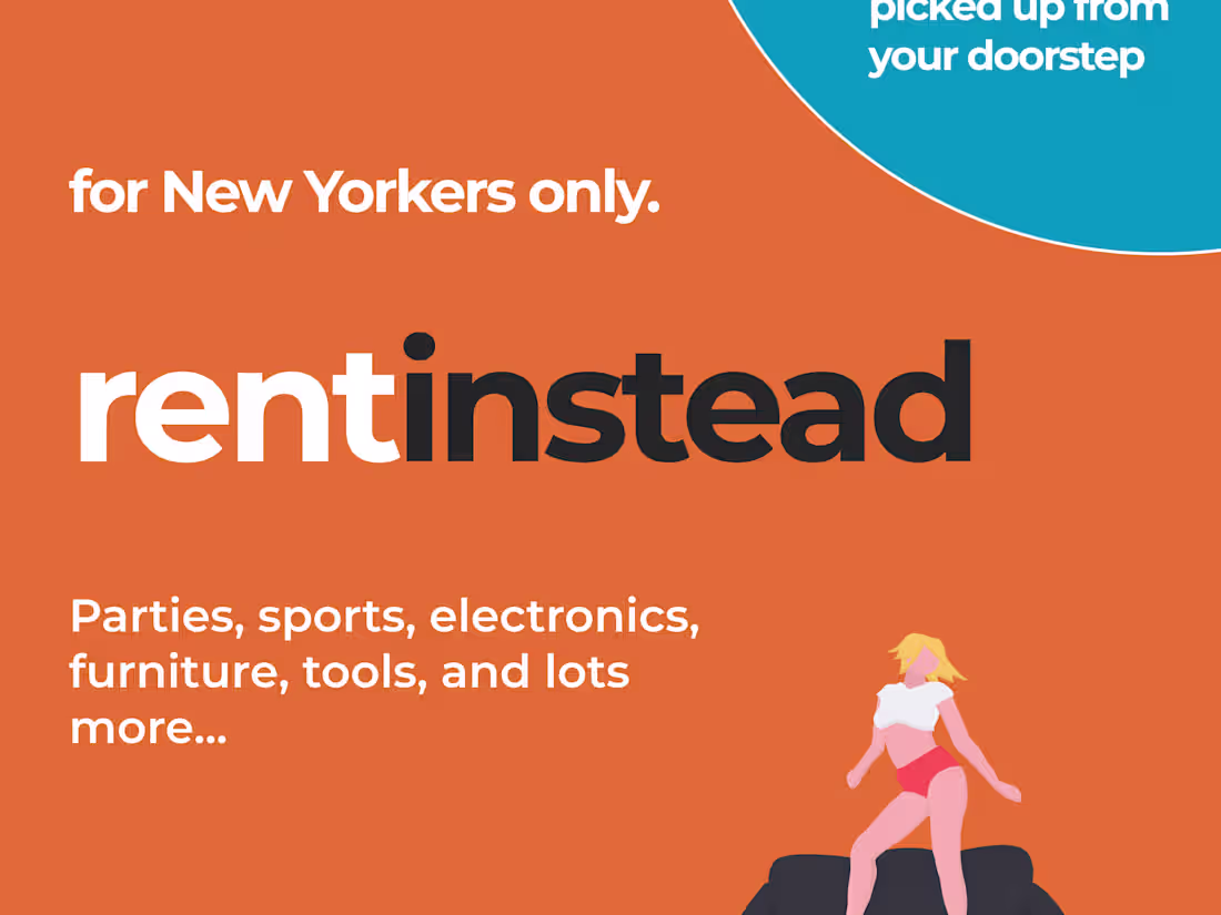 Cover image for Rent Instead: rent large items so you don't have to store them
