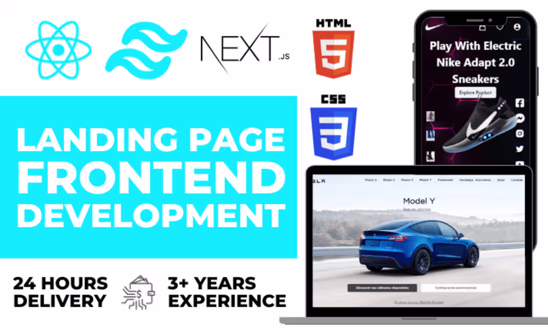 Cover image for I'll develop Full Stack Website / dApp on React.js+Tailwind CSS