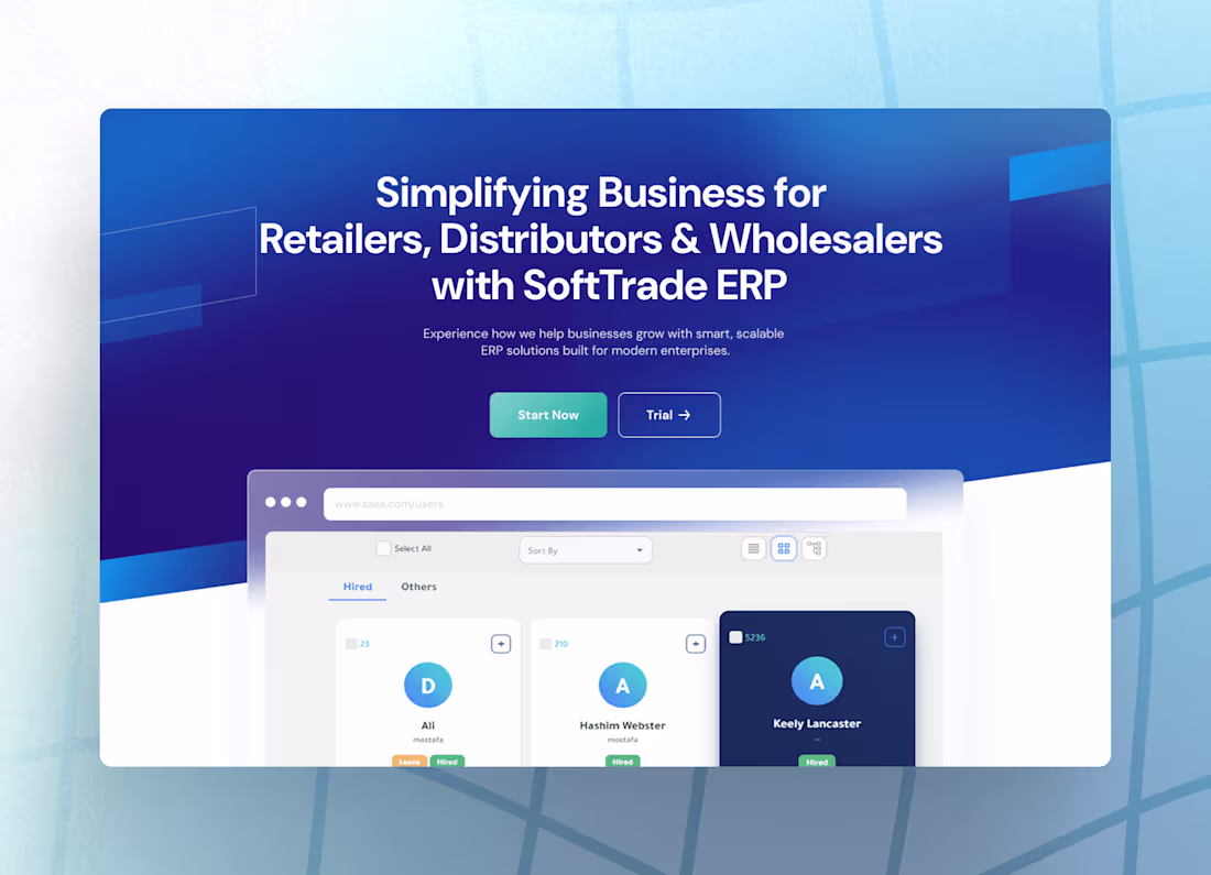 Cover image for Intuitive ERP Landing Page: Designed for Efficiency