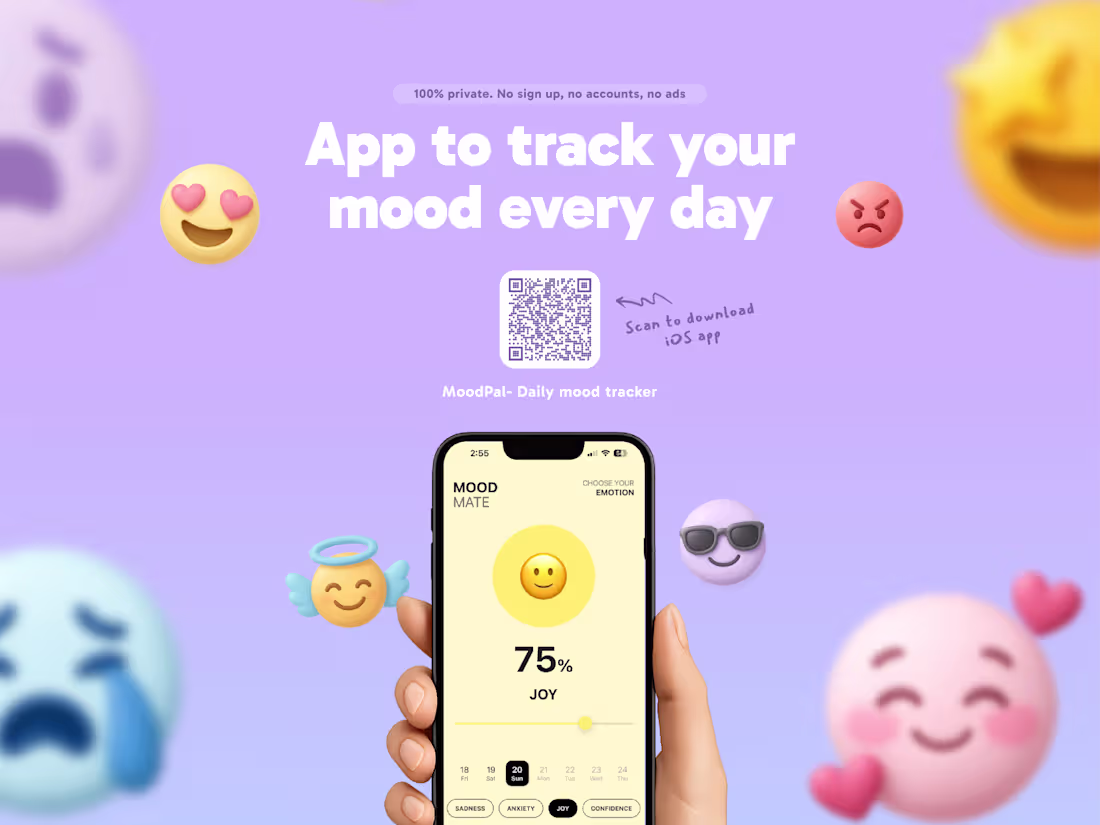 Cover image for MoodPal Landing page design