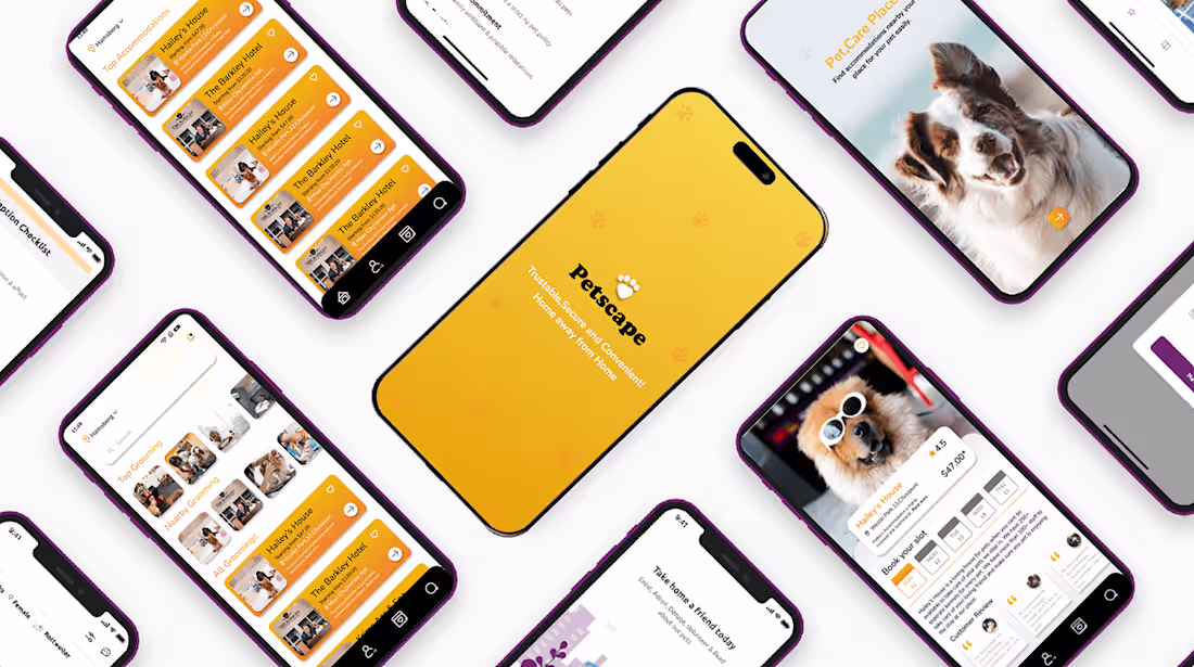 Cover image for PETSCAPE..BRANDING WEBSITE AND MOBILE APP UI on Behance