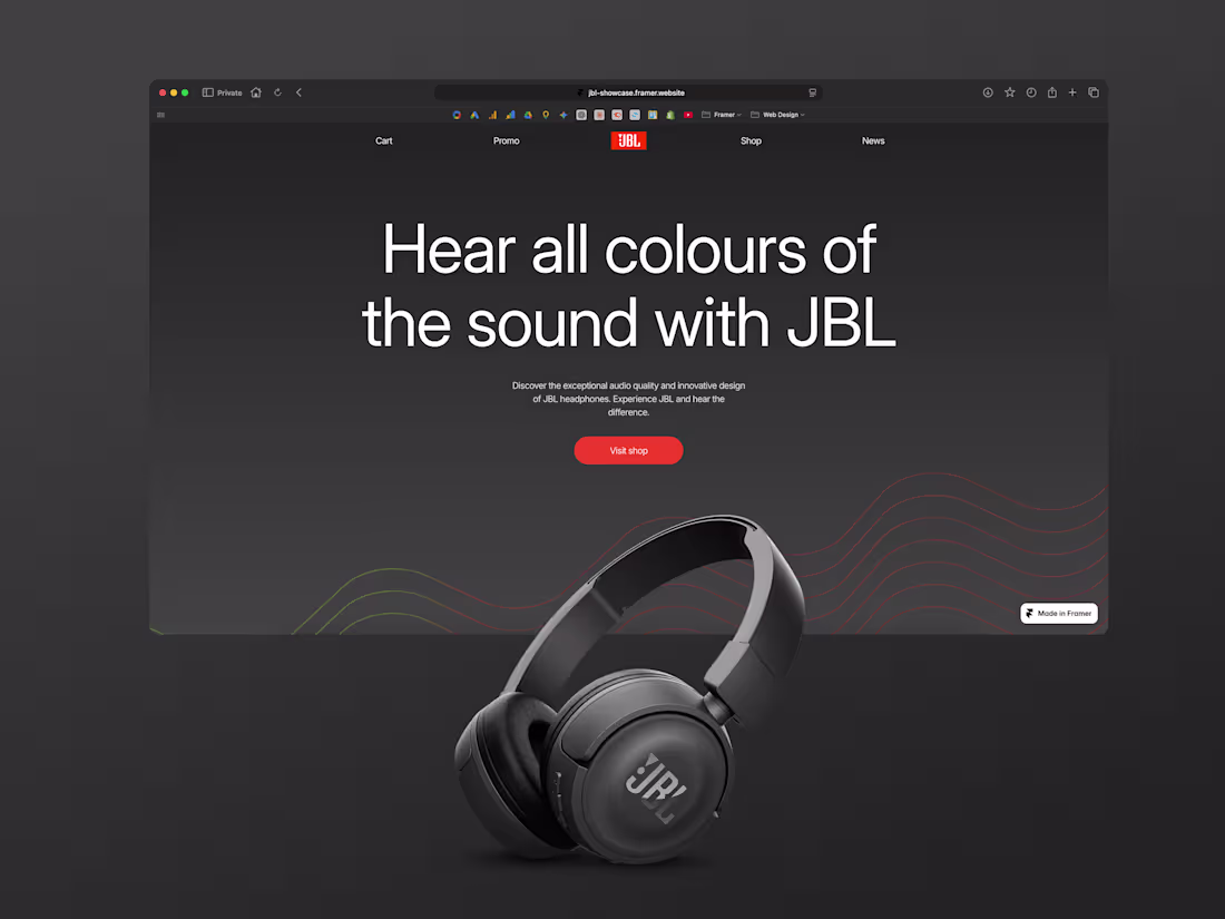 Cover image for Product Website – Figma-to-Framer Implementation (JBL Showcase)